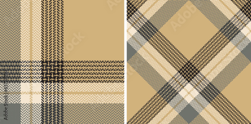 Colored straight and oblique cage herringbone texture tartan background.