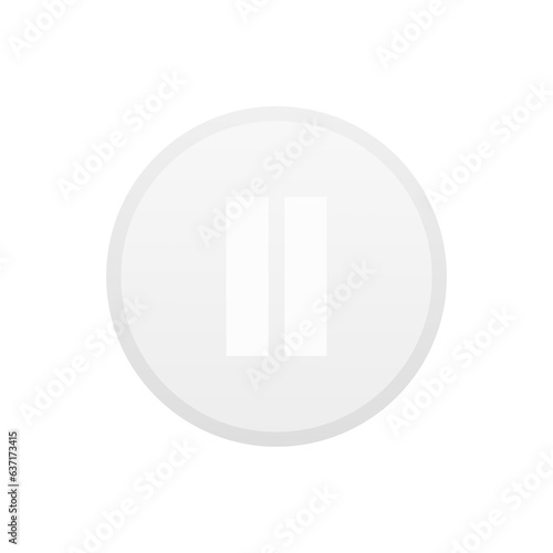 pause button icon on transparent background, stop icon button