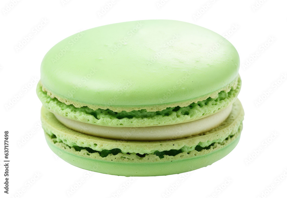 Green macaroon isolated on transparent background Green macaroon isolated on transparent background