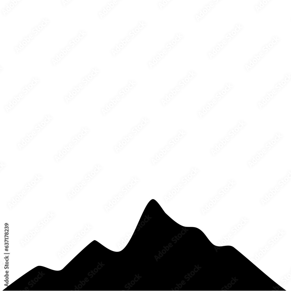 Mountain hill landscape silhouette