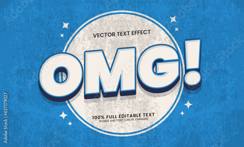 Vector design editable text effect, omg grunge text