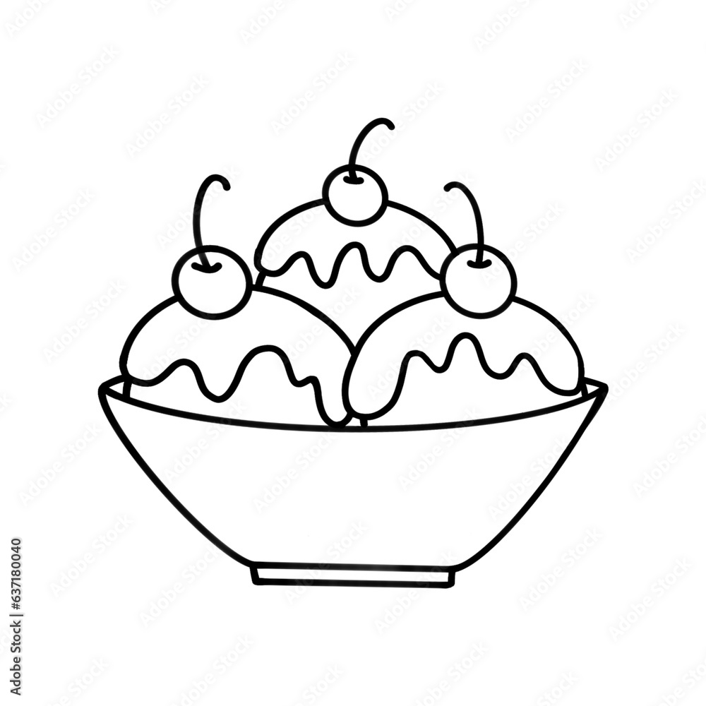 Pastry and bakery illustration set in coloring book format for kids Pastry and bakery illustration set in coloring book format for kids