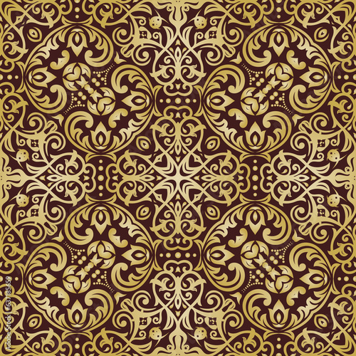 Orient classic pattern. Seamless abstract background with vintage elements. Orient golden background. Ornament for wallpapers and packaging