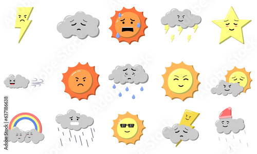 Cute Weather Emotion Face