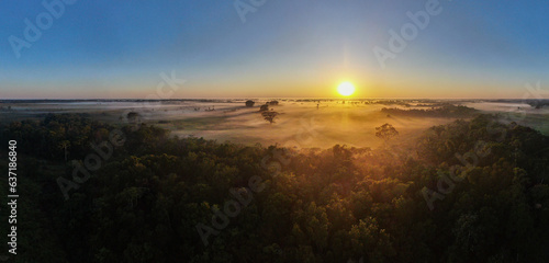 sunrise over pampas of bolivia in bella vista close to santa cruz