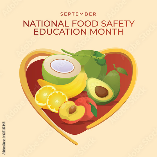 vector graphic of National Food Safety Education Month good for National Food Safety Education Month celebration. flat design. flyer design.flat illustration.