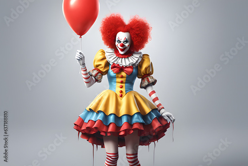 Portrait of a female clown. Generative AI