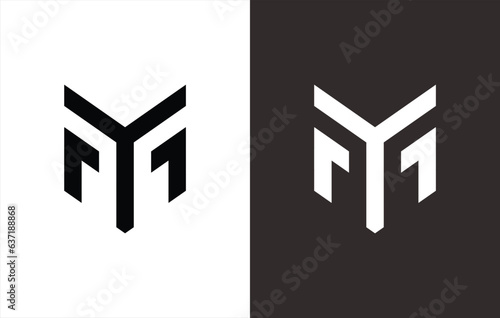 MONOGRAM LOGO OF "Y" ​​AND "M" IN MASK FOR YOUR BRAND LOGO