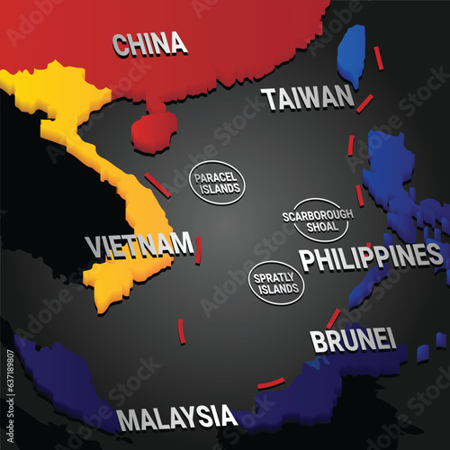 Disputed Claims In The South China Sea.