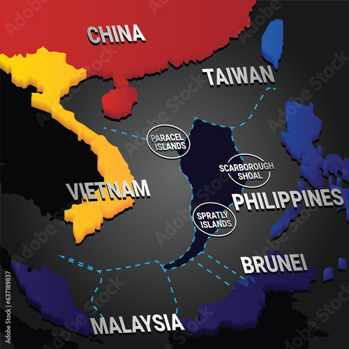 Disputed Claims In The South China Sea.