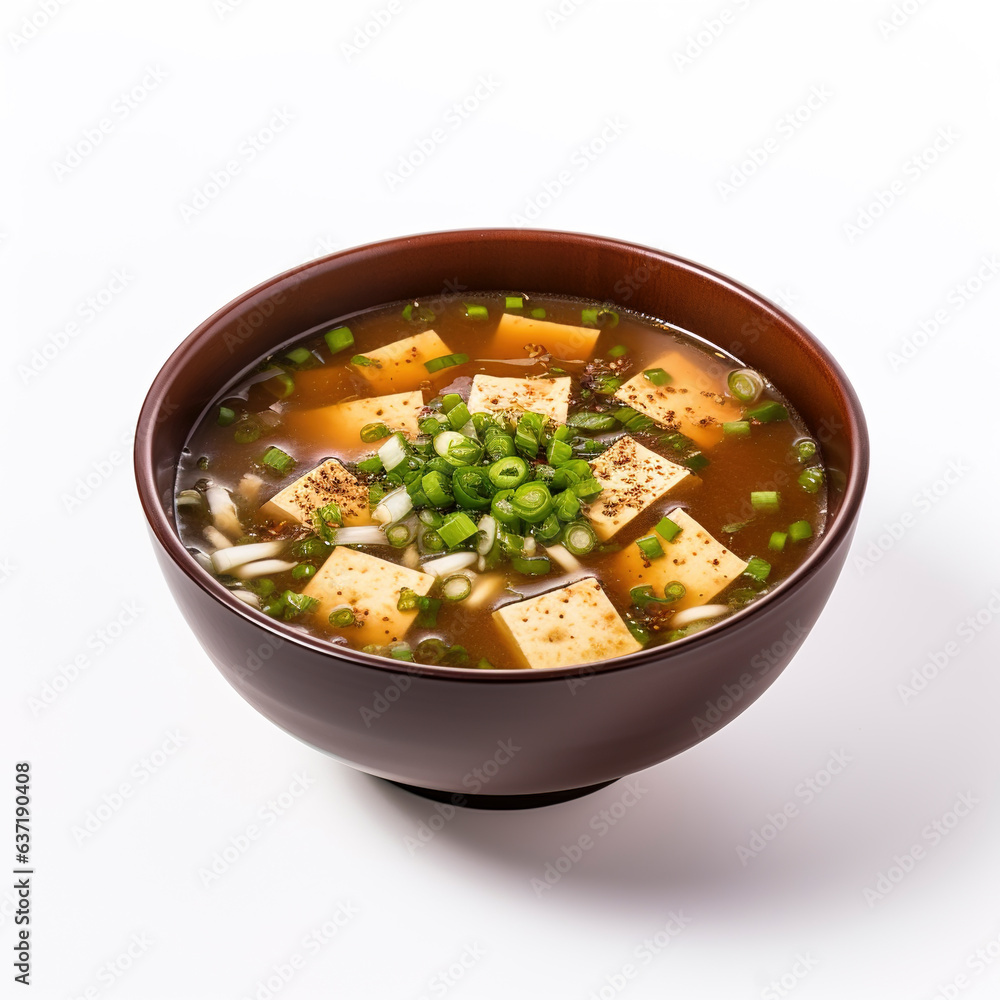 Miso soup isolated on plain white background Miso soup isolated on plain white background