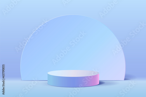 Abstract holographic podium 3D futuristic scene for mockup product © MrArtHit