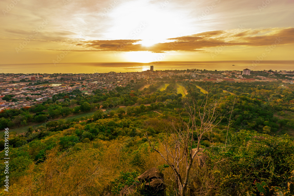 high angle nature background On the mountain overlooking the surrounding natural scenery, overlooking the sea, trees, rocks, trees, adventure tourism. high angle nature background On the mountain overlooking the surrounding natural scenery, overlooking the sea, trees, rocks, trees, adventure tourism.