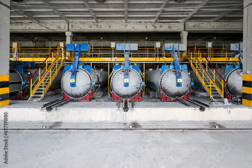 Εκτύπωση καμβά Autoclaves for foam concrete blocks hardening at factory