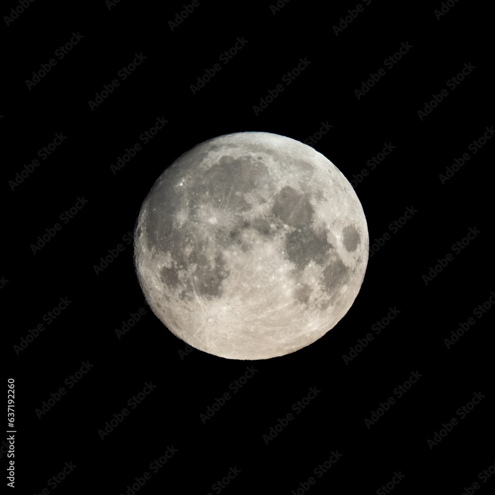 Detailed image of the full moon isolated on black. Detailed image of the full moon isolated on black.