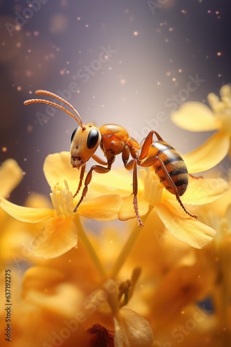 ant on flower clear