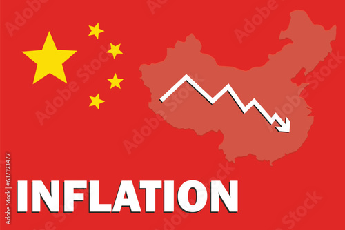 INFLATION TEXT WITH CHINA FLAG. 