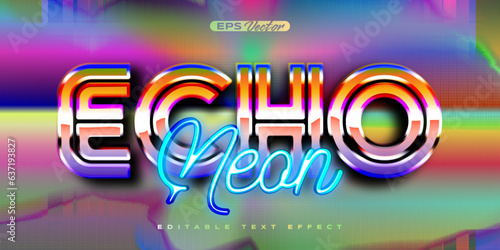 80s echo neon editable text effect back to the future theme