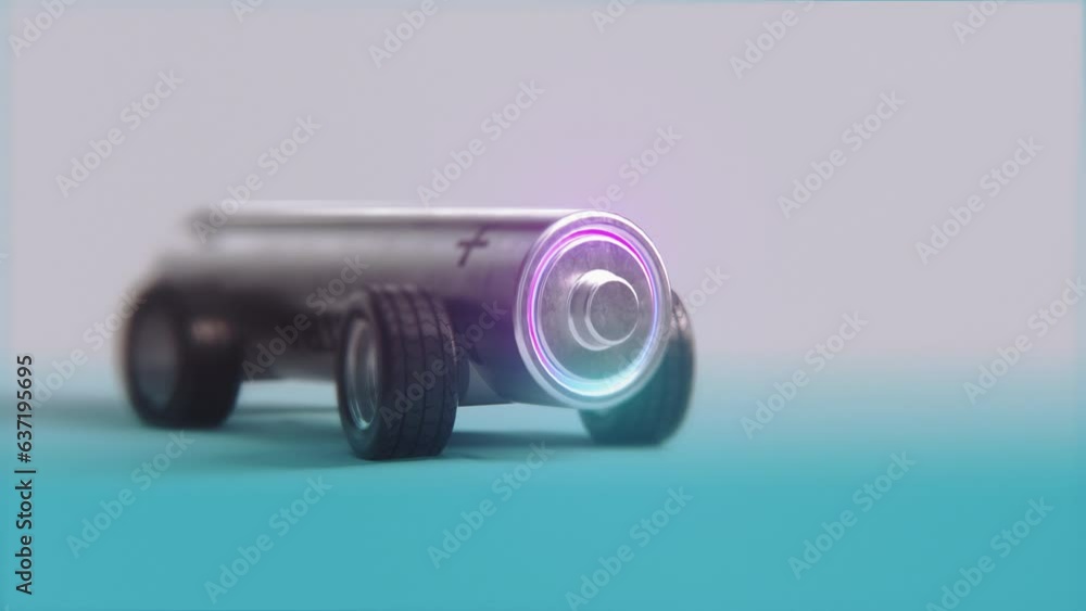 Unique Electric vehicle - 3D battery with wheels. Quality Clever Ai Autopilot Concept Jolt of energy render Unique Electric vehicle - 3D battery with wheels. Quality Clever Ai Autopilot Concept Jolt of energy render