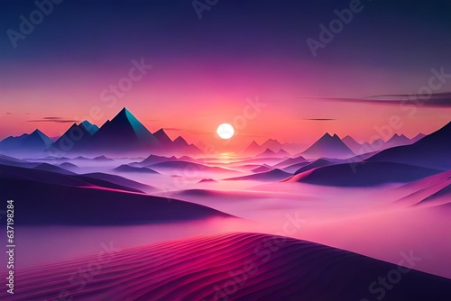 sunrise in mountains generated Ai