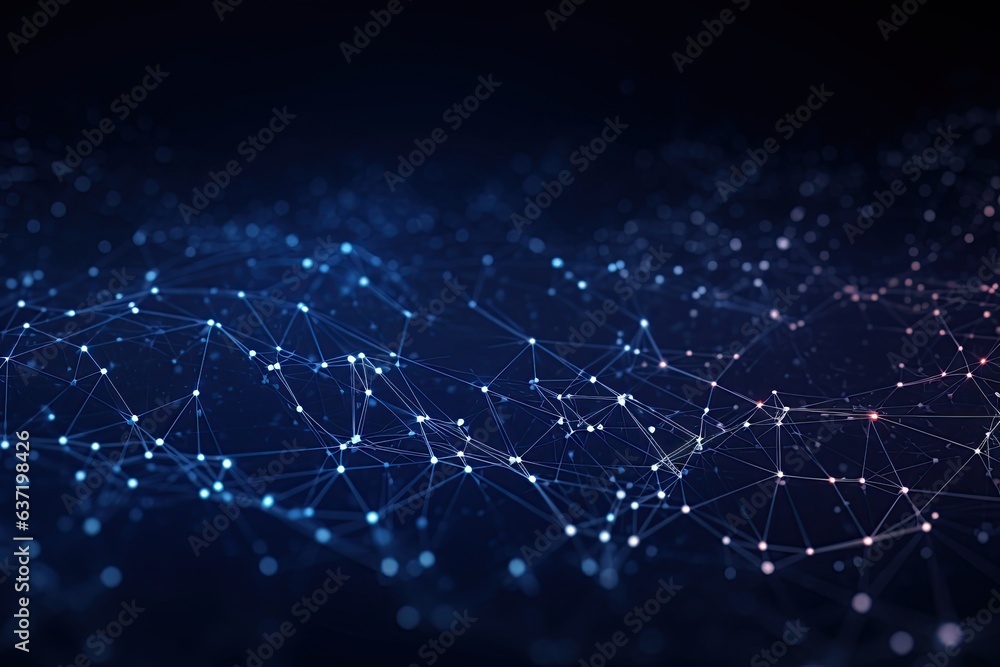 Obraz premium Abstract Wave digital background. Big data Network connection technology science. Generated with AI