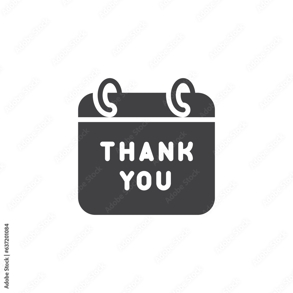 Thank you calendar day vector icon Thank you calendar day vector icon