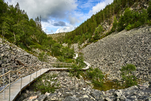 Hiking trail in Isokuru in Pyhä-Luosto National park in finnish Lapland photo