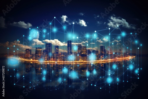 Smart City, City scape community internet networking and communication