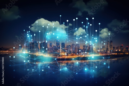 Smart City, City scape community internet networking and communication