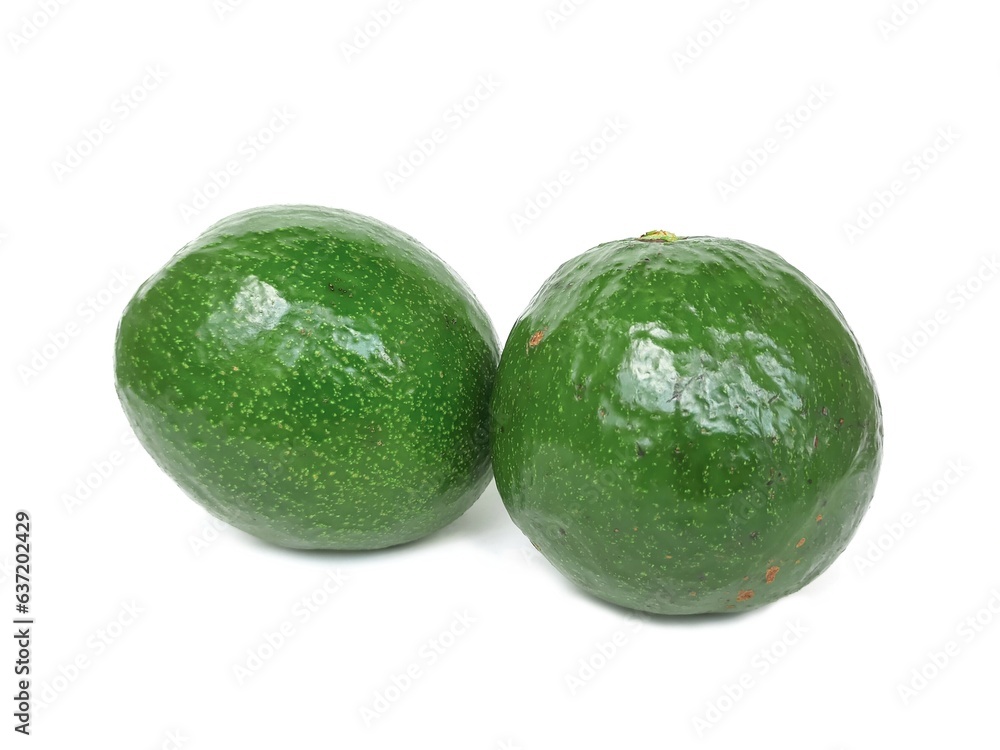 Fresh organic avocado laying on white background. Fresh organic avocado laying on white background.