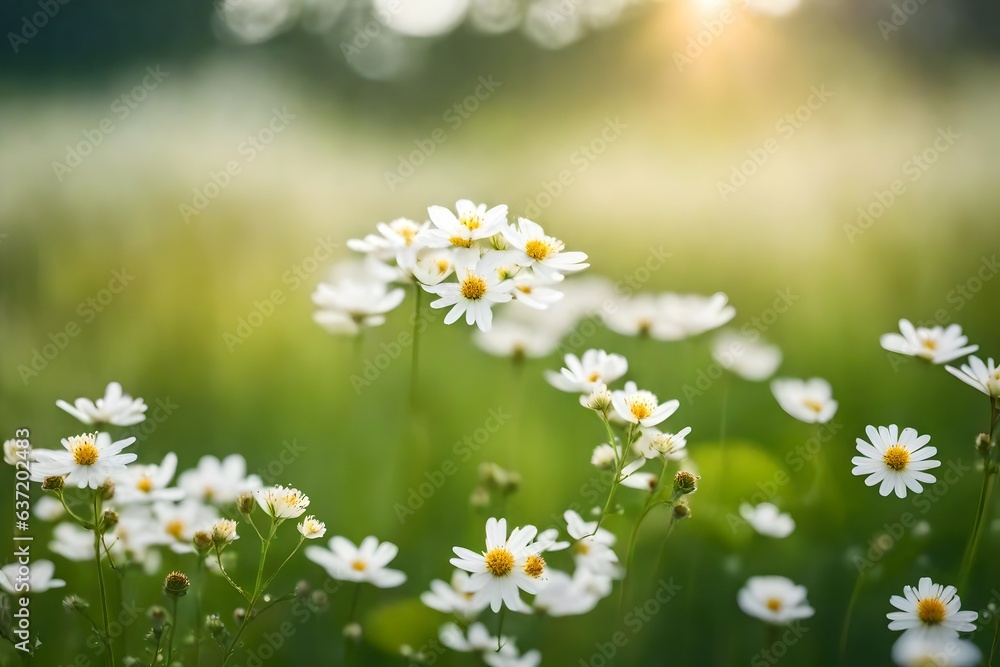 daisies in the meadow, beautiful Wallpaper, Landscape, and Background - Generative AI