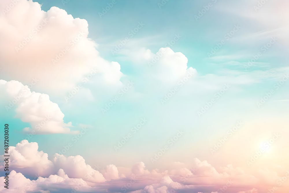 blue sky with clouds, beautiful Wallpaper, Landscape, and Background - Generative AI