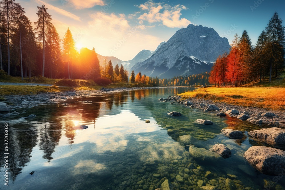 Majestic beautiful landscape wallpaper nature background Generated with AI
