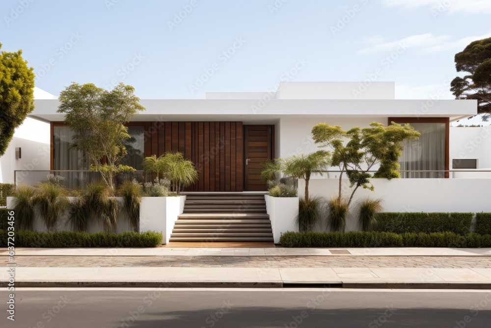 front facade of a house with modern exterior
