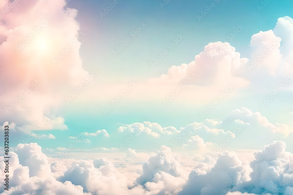 colorful abstract background with clouds in sky, beautiful background - Generative AI