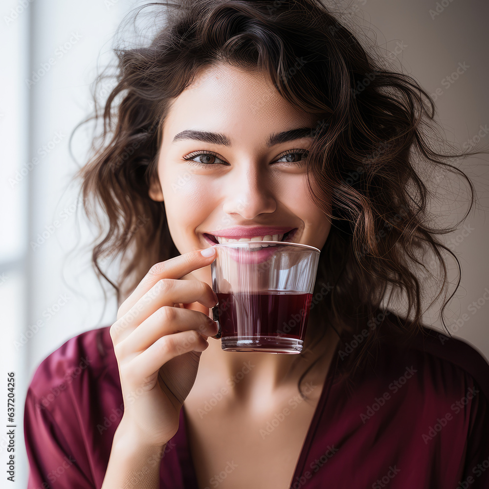 woman holding coffee cup, smiling, Generative AI woman holding coffee cup, smiling, Generative AI