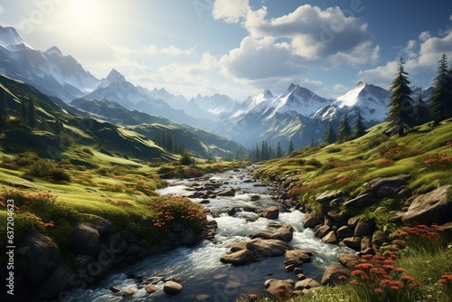 Majestic beautiful landscape wallpaper nature background Generated with AI