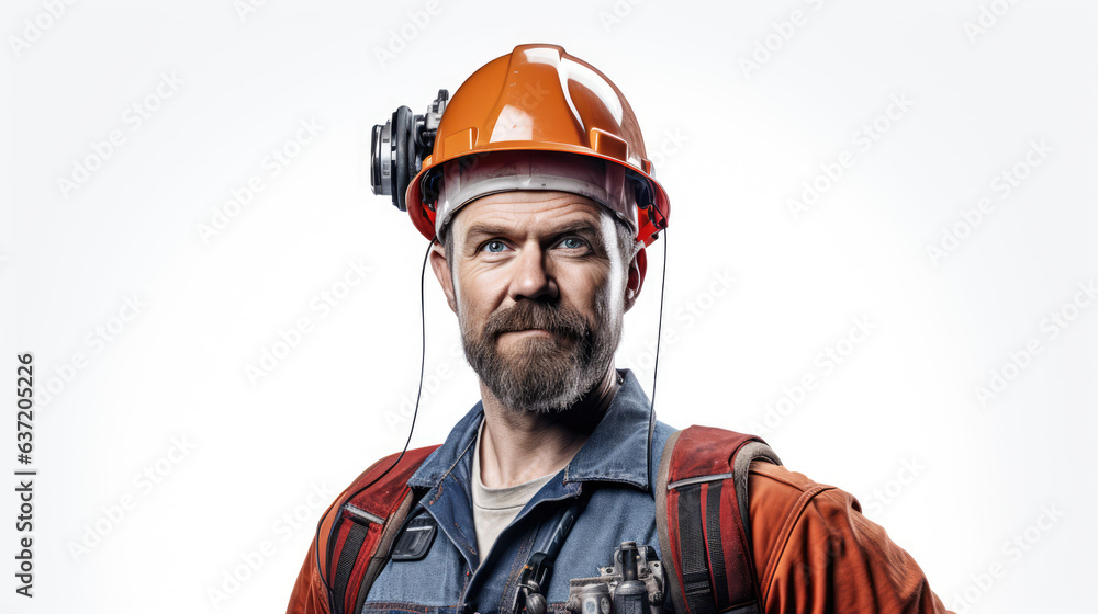 Fototapeta premium An engineer. isolated on white background, Generative AI
