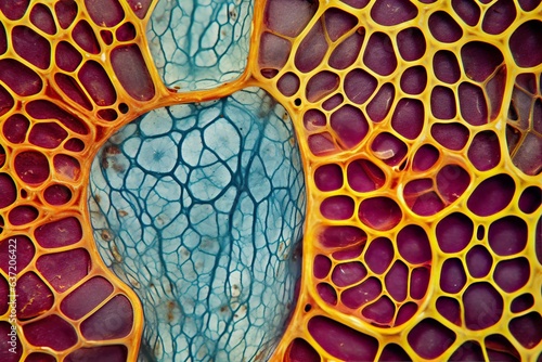 micrograph plant cells of woody dicot stem,Generated with AI photo