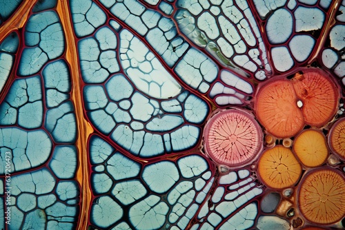 micrograph plant cells of woody dicot stem,Generated with AI