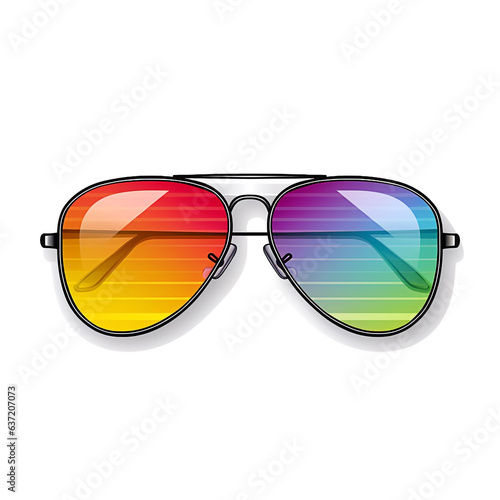 Abstract Rainbow Sunglasses on white
