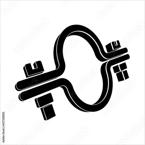 Pipe Clamp Icon, Pipe Holder