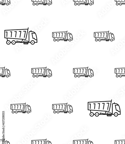 Tipper Truck Icon Seamless Pattern, Dump Truck, Dumper Truck Icon