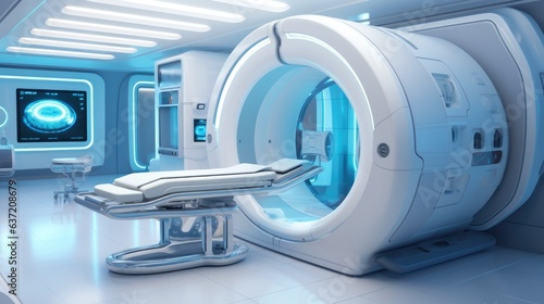 cutting edge medical imaging equipment for mri and ct scans in hospital lab as wide banner with copy space area photo