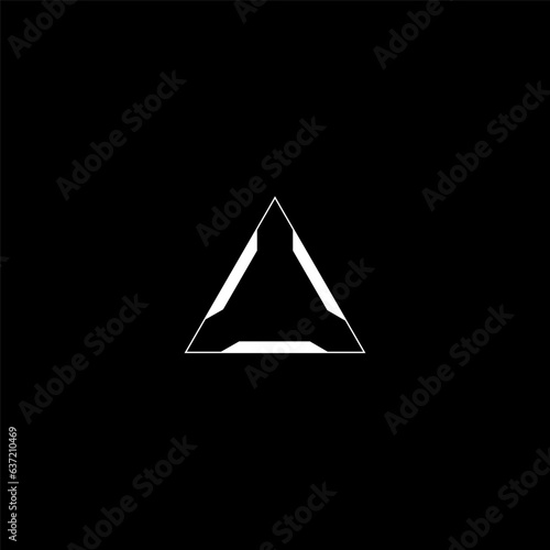 Obraz na płótnie Cyberpunk style triangle target. Futuristic GUI triangle target, aim, sight, HUD reticle, cyberpunk aesthetics. A vector futuristic cyber style design element. w salonie