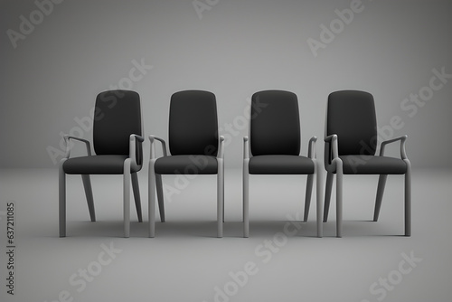 Row of chairs with one odd one out. Job opportunity. Business leadership. recruitment concept. 3D rendering