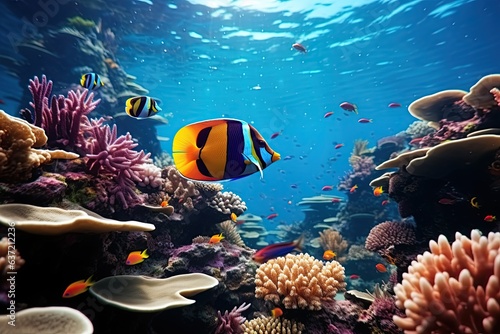 Sea underwater fishes Aquarium oceanarium wildlife.Generated with AI