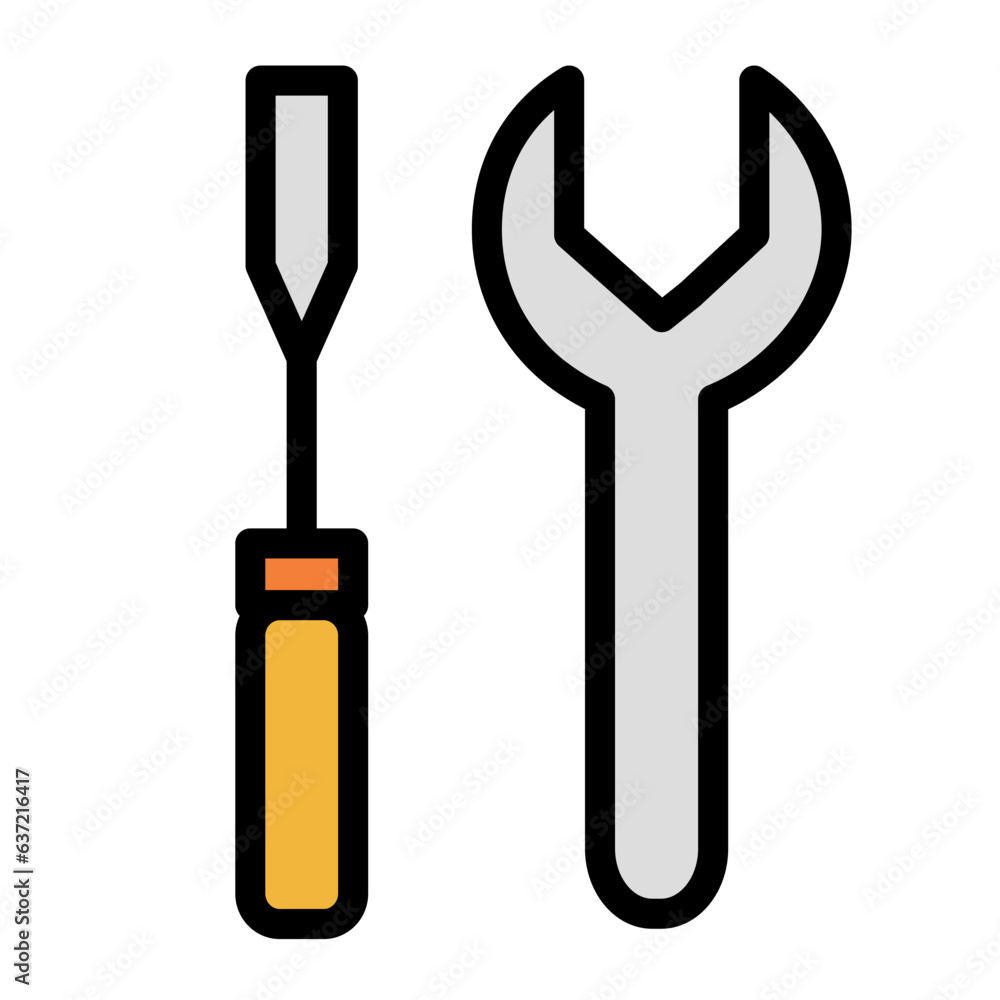 mechanic tools flat color icon mechanic tools flat color icon
