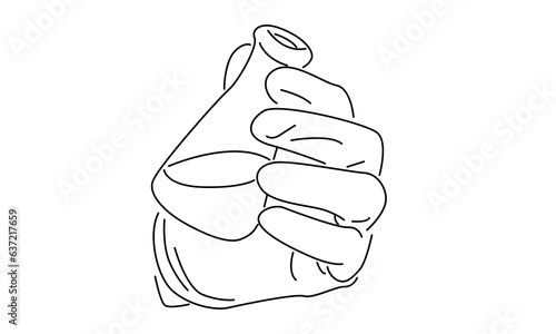 line art of hand chemical lab retorts