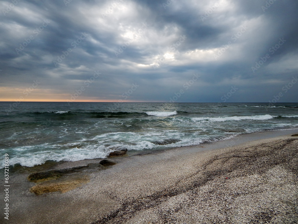 Shell coast of the Caspian Sea.